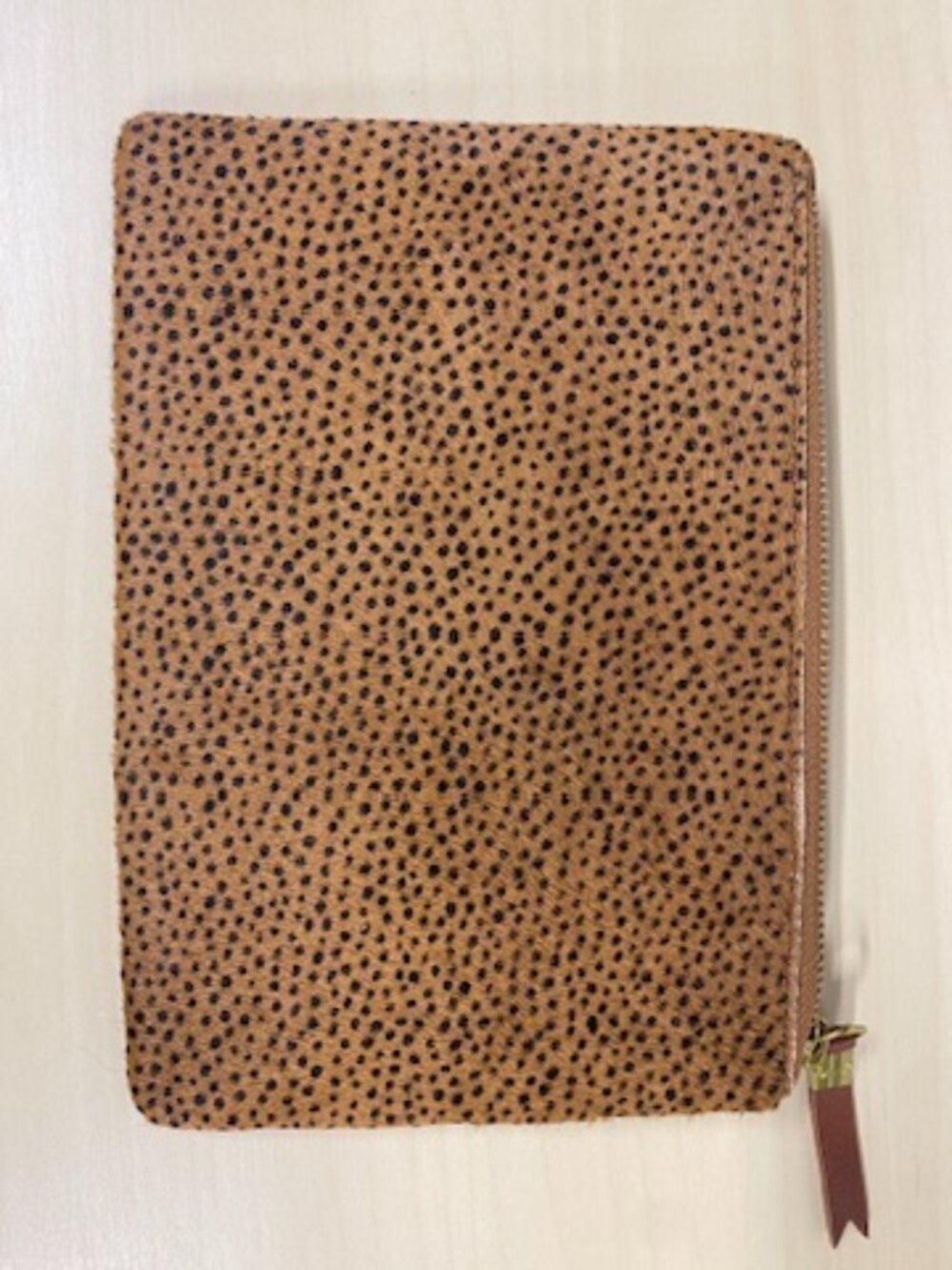J.J. Winters Cheetah Leopard Haircalf Zip Around Wallet Clutch